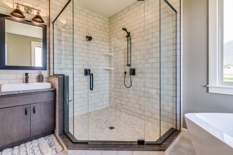 Corner Shower with Frameless Glass